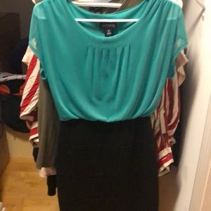 Block coloured dress